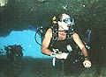 Steve Curtis of Aqua Ventures diving in the Kilifi Caves