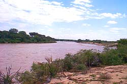 The mighty Galana River in Tsavo East National Park, Kenya.